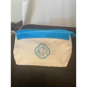 Zippered White and Blue Makeup Bag New from Shiseido Suncare